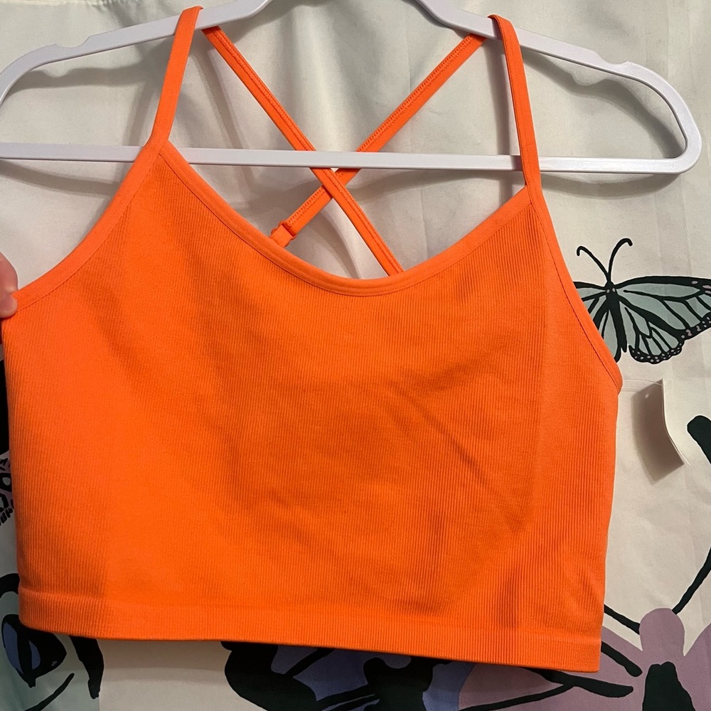NWT Aerie Orange Women's Strappy Crop Top